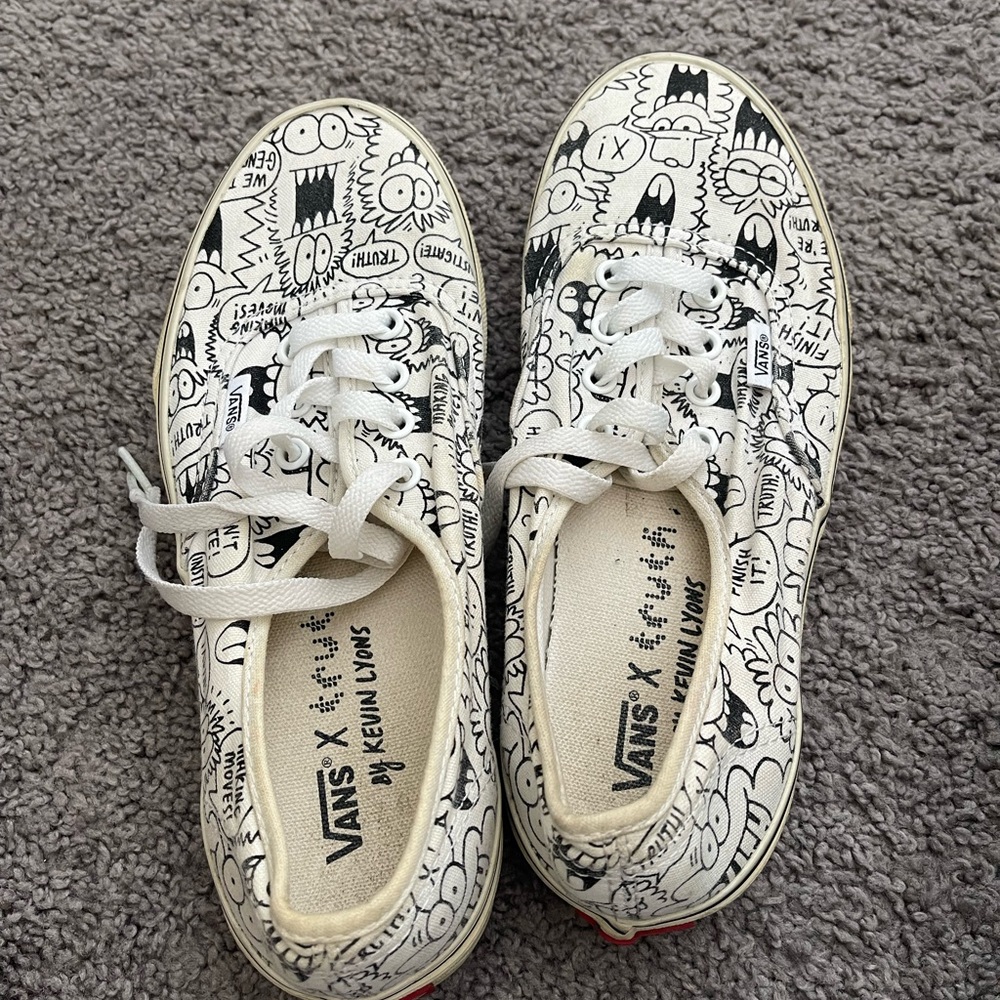Vans Black and White Cartoon Sneakers